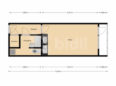 Pronájem bytu 1+kk Hradec Králové | Pronájem bytu, 1+kk, 36 m²