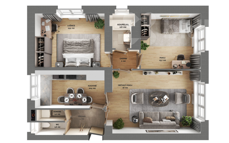 Prodej cihlového bytu 3+1, 77m2, Praha 5 Malvazinky