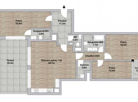 Pronájem bytu 4+kk, 120m2, terasa | Pronájem bytu, 4+kk, 120 m²