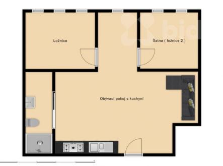 Pronájem podkrovního bytu 2+KK v centru Trutnova | Pronájem bytu, 2+kk, 62 m²