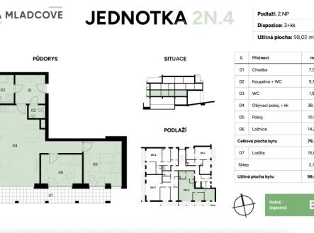Prodej bytu 2N4, 3+kk 98 m2, lodžie, sklep, Zlín, Mladcová | Prodej bytu, 3+kk, 98 m²