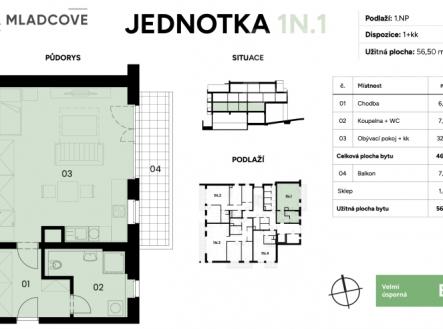 Prodej bytu 1N1, 1+kk 56 m2, balkon, sklep, Zlín, Mladcová | Prodej bytu, 1+kk, 57 m²