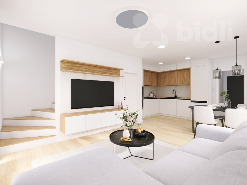 Mezonet, krajní bytová jednotka 3+KK, 86 m2, zahrada 190 m2