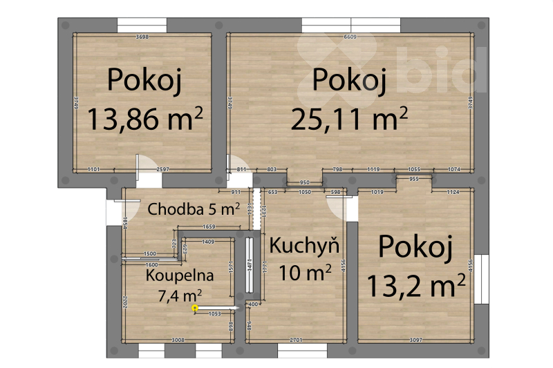 Byt 3+1 83 m2 se soukromou zahradou 69m2