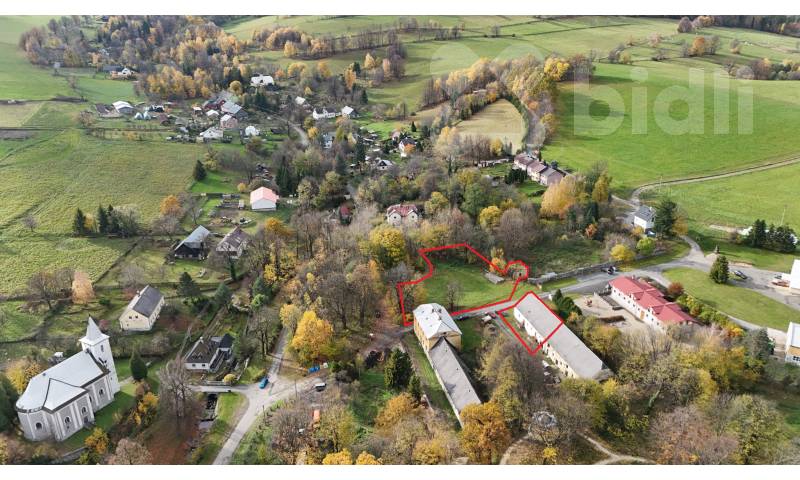 Prodej pozemku 2288m2 a stavby 47m2. Jeseník-Ondřejovice