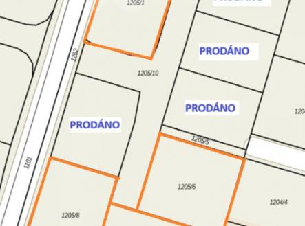 Katastrální mapa | Prodej - pozemek pro bydlení, 768 m²