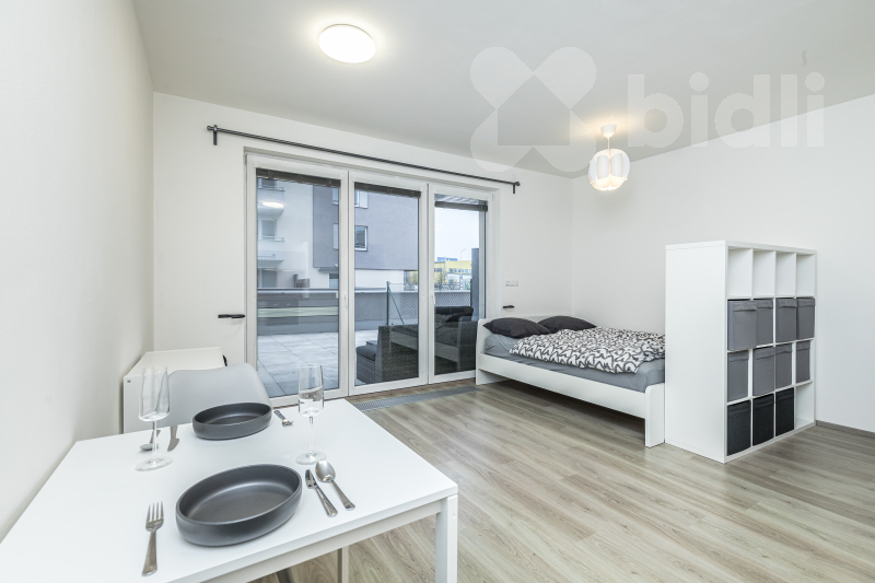 Garsoniéra 32m2 se sklepem a terasou 27m2, Praha 5 - Stodůlky