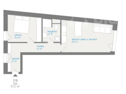 Prodej bytu 2+kk, 51,3 m2, Pražská třída, Hradec Králové - Kukleny | Prodej bytu, 2+kk, 51 m²