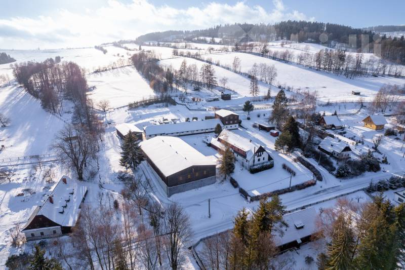 Prodej atraktivního areálu Hamříkova stáj, Horní Moravice, pohoří Jeseníky