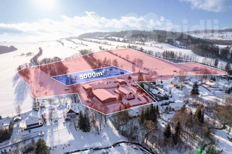 Prodej atraktivního areálu Hamříkova stáj, Horní Moravice, pohoří Jeseníky