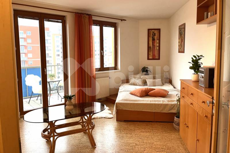 Pronájem zařízeného bytu 1+kk, 31 m2, balkón 4,5 m2, Praha 4 - Kamýk