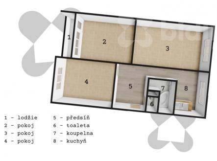 Pronájem bytu 3+1, 75 m2, Klášterec n/O, ul. J. Á. Komenského | Pronájem bytu, 3+1, 75 m²