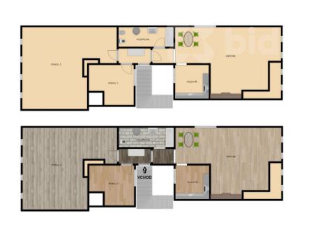 Pronájem podkrovního bytu 3+1 Broumov | Pronájem bytu, 3+1, 125 m²