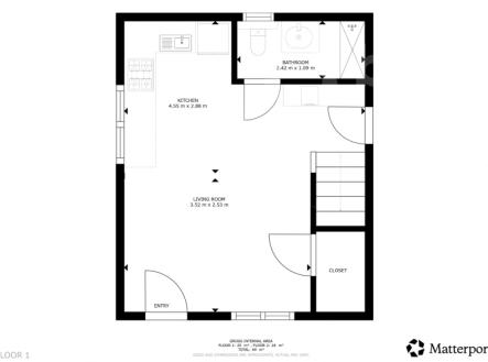 půdorys přízemí | Prodej - chata/rekreační objekt, 55 m²