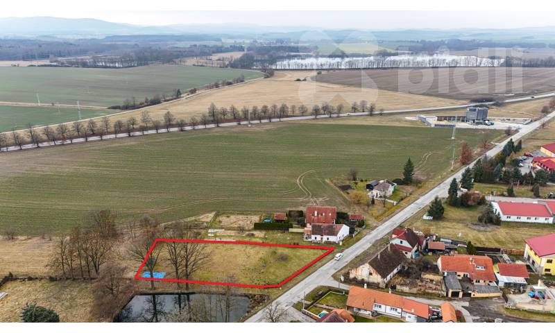 Prodej stavebního pozemku 1627 m2, obec Pištín, České Budějovice