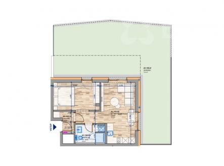Pronájem bytu 2+kk s předzahrádkou v centru Zlína | Pronájem bytu, 2+kk, 44 m²