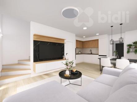 Prodej mezonetového bytu 3+kk se zahrádkou a 2 parkovacími místy - Dýšina | Prodej bytu, 3+kk, 85 m²