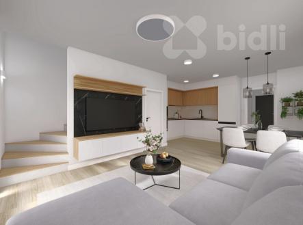 Prodej mezonetového bytu 3+kk se zahrádkou a 2 parkovacími místy - Dýšina | Prodej bytu, 3+kk, 85 m²