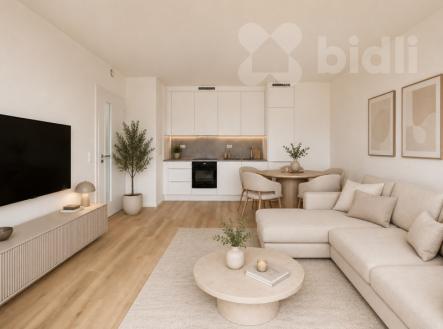 Kuchyň s obyvacím prostorem | Pronájem bytu, 2+kk, 52 m²