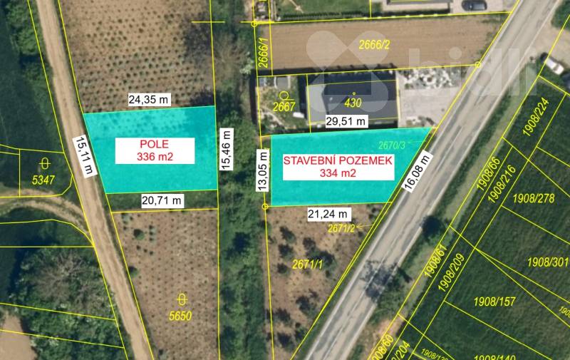 Prodej stavebního pozemku 670m2 - Ježov u Kyjova