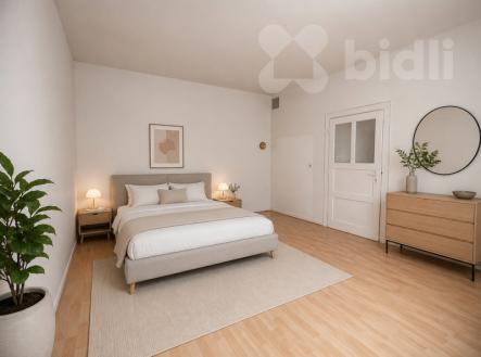 Prodej bytu 2+1, 64 m2, zahrada 550 m2, úložné prostory 38 m2, parkování na pozemku, Nelahozeves | Prodej bytu, 2+1, 66 m²