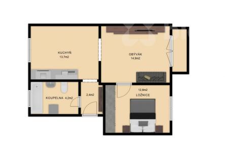 Pronájem bytu 2+1 Dvůr Králové Kollárova | Pronájem bytu, 2+1, 50 m²