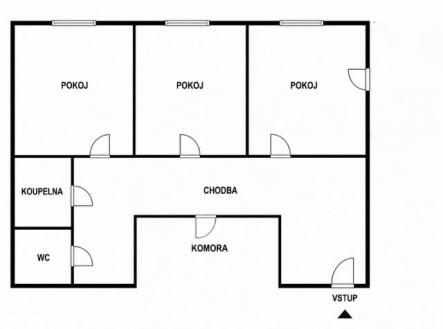 půdorys | Prodej bytu, 2+1, 62 m²