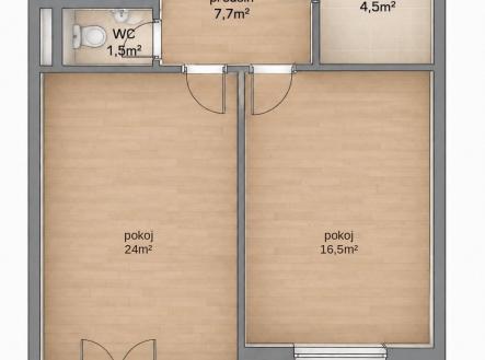 najem_modrice | Pronájem bytu, 2+kk, 63 m²