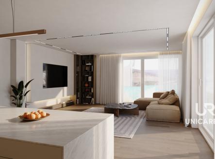 Vizualizace obývaycí pokoj | Prodej - dům/vila, 222 m²