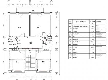 půdorys | Pronájem - kanceláře, 24 m²