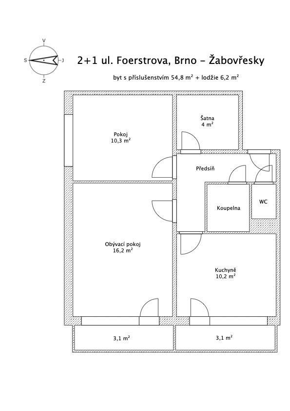 2+1 Žabovřesky Foerstrova - půdorys