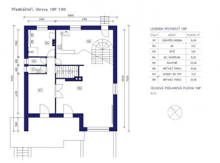 1 NP Uhrova schéma | Prodej - dům/vila, 226 m²