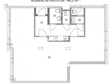 půdorys KP2 | Prodej - obchodní prostor, 150 m²