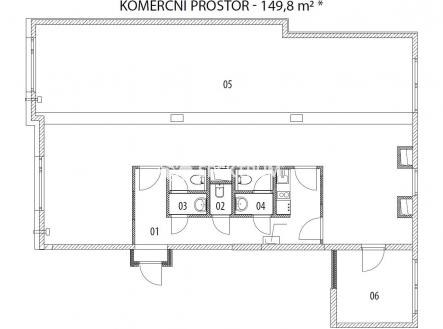 půdorys KP1 | Prodej - obchodní prostor, 150 m²