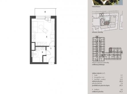 C16 | Prodej bytu, 1+kk, 27 m²