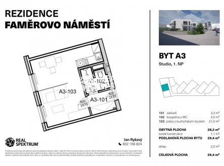 Rez_Fam-namesti_KARTA-BYTU_1NP-A3 | Prodej bytu, 1+kk, 29 m²