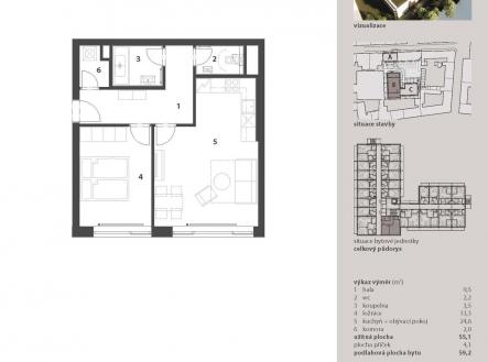 B15 | Prodej bytu, 2+kk, 55 m²