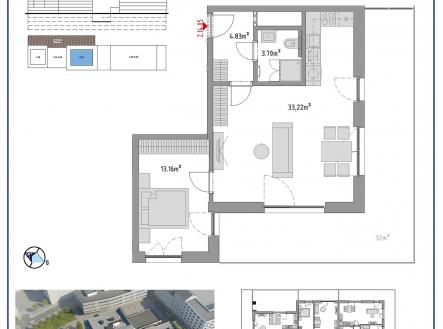 Půdorys_2+kk | Pronájem bytu, 2+kk, 92 m²