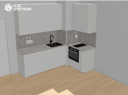 Spolková_kuchyně | Pronájem bytu, 1+kk, 31 m²
