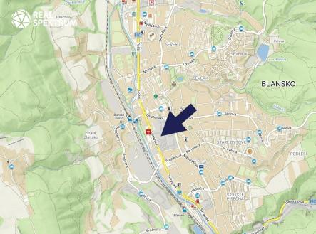 Blansko_sklad_mapa_lokalizace | Pronájem - komerční objekt, výroba, 711 m²