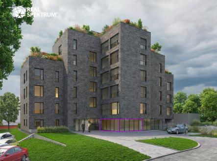 vizualizace vstupní pohled_upraveno | Pronájem - obchodní prostor, 44 m²