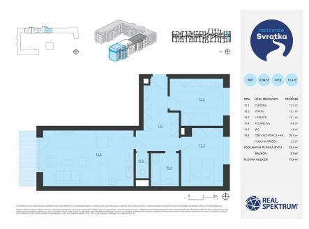 6.B4.15 | Pronájem bytu, 3+kk, 77 m²