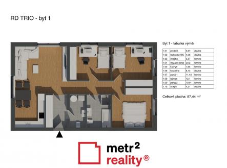 Půdorys 4+kk | Prodej bytu, 4+kk, 83 m²