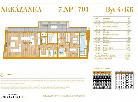 Nekazanka_Karta_bytu_7NP_701 (3) | Prodej bytu, 4+kk, 191 m²