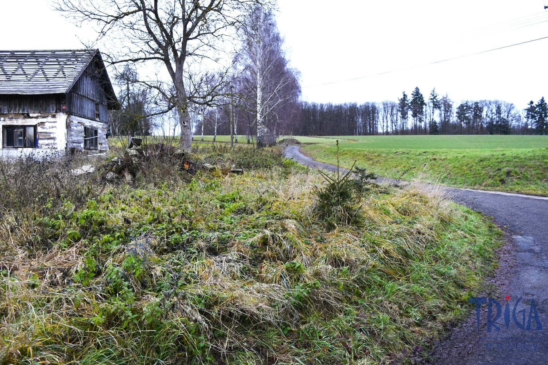 Lužany - prodej pozemku o výměře 1656 m2 se starší stavbou