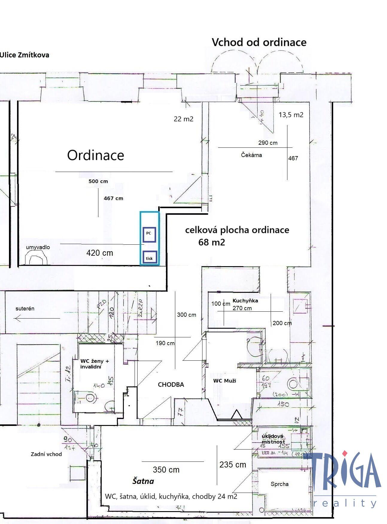 Jaroměř - Josefov: Pronájem komerčního prostoru (kancelář, kosmetika, kadeřnictví, sklady)