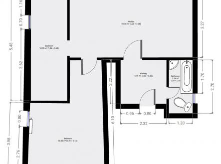 . | Pronájem bytu, 2+1, 57 m²