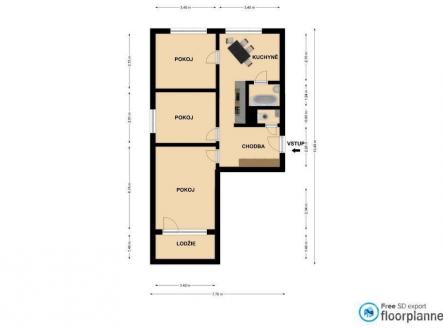 . | Prodej bytu, 3+1, 60 m²