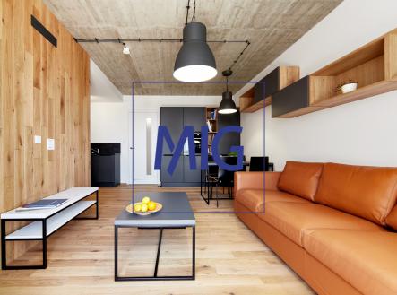 obývací pokoj | Pronájem bytu, 2+kk, 47 m²