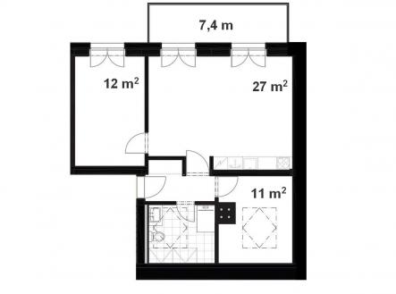 byt 3+kk F | Prodej bytu, 3+kk, 62 m²